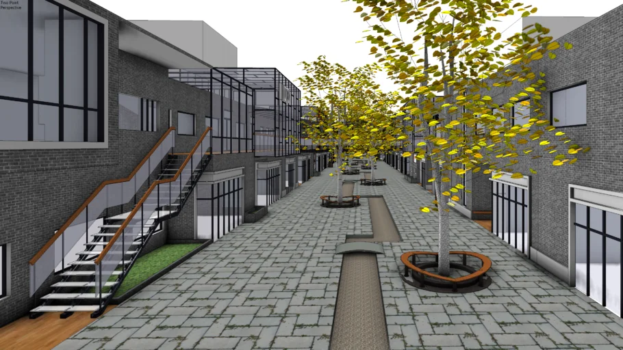 工业风文创街区SU模型 SU模型免费下载_sketchup模型