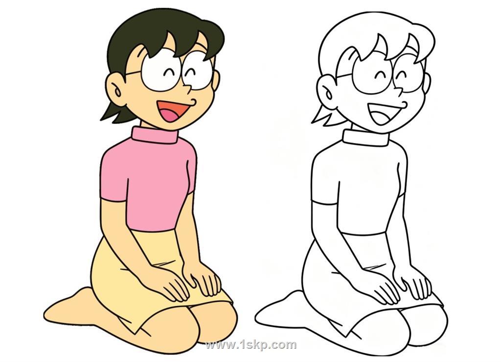 简笔画：野比大雄的妈妈-野比玉子 简笔画JPG格式图片素材