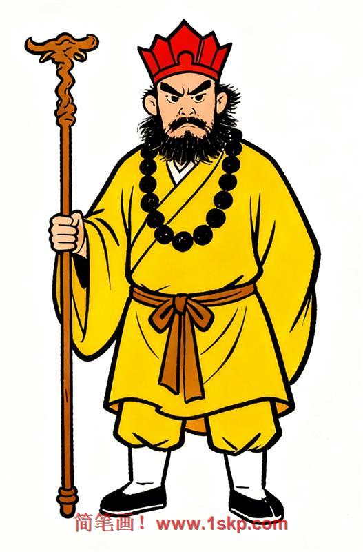 简笔画：沙和尚沙僧 简笔画JPG格式图片素材