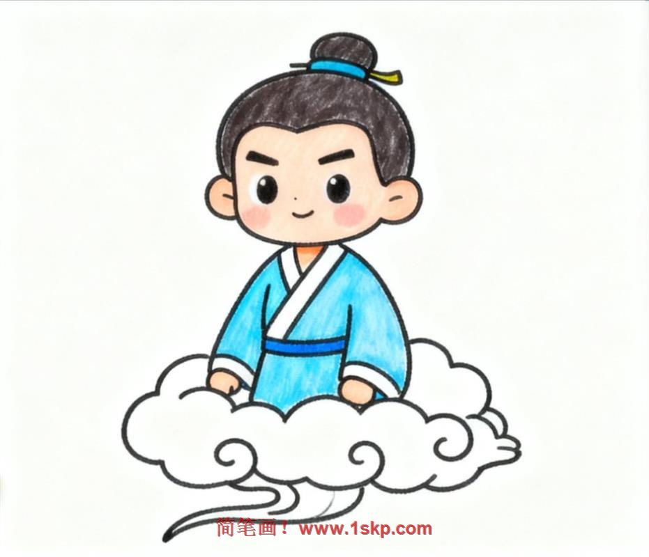 简笔画:入青云古代人物 简笔画JPG格式图片素材
