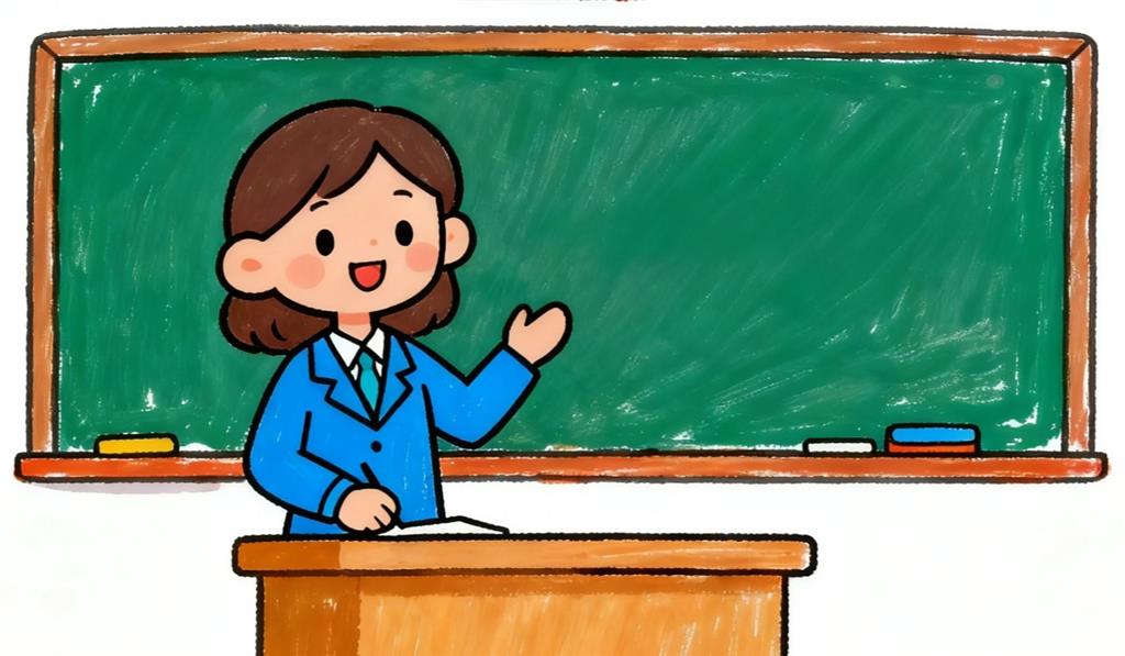 简笔画:卡通老师人物黑板背景 简笔画JPG格式图片素材
