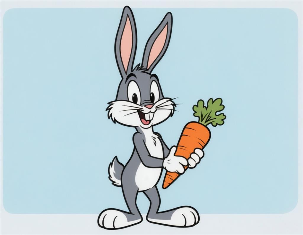 简笔画:卡通兔子拿着胡萝卜 简笔画JPG格式图片素材