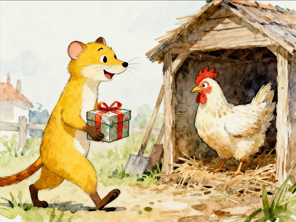 简笔画:黄鼠狼给鸡拜年 简笔画JPG格式图片素材