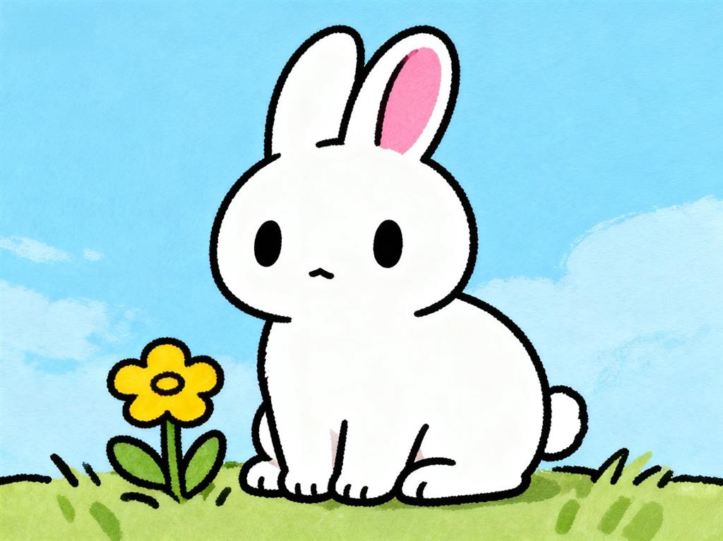 简笔画:儿童简单小兔子 简笔画JPG格式图片素材