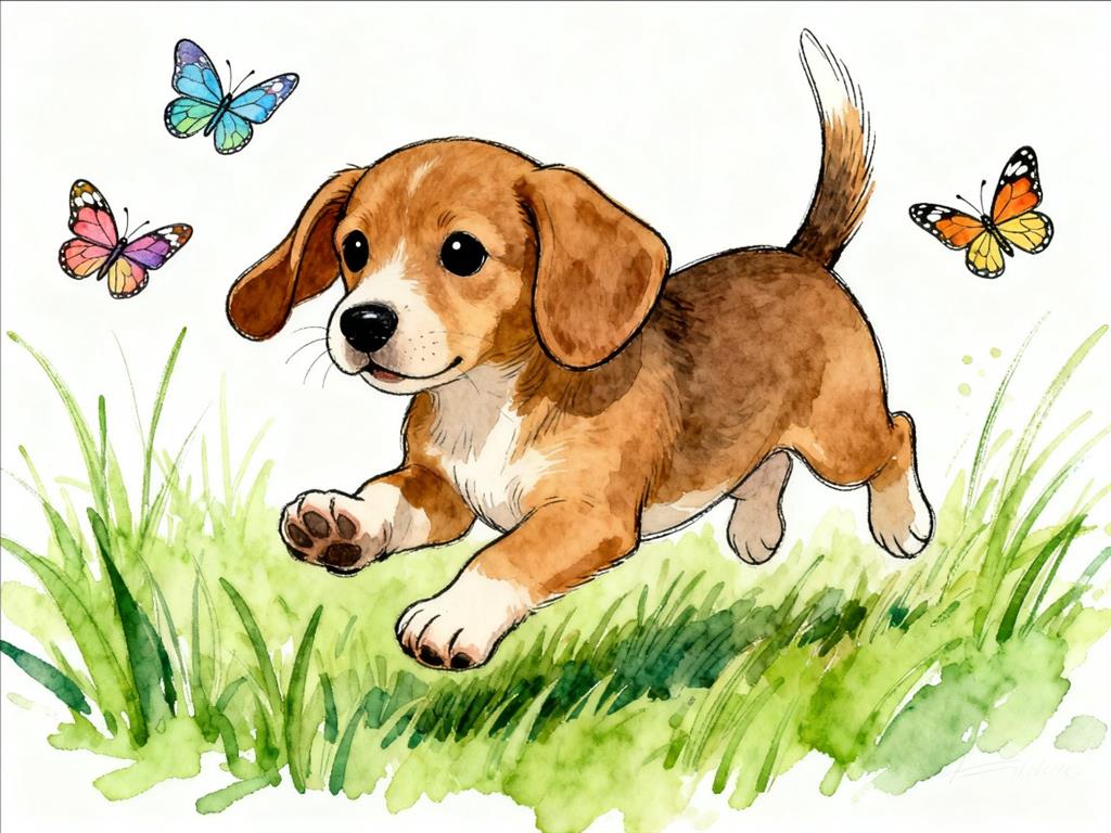 简笔画: 小狗儿童画 简笔画JPG格式图片素材