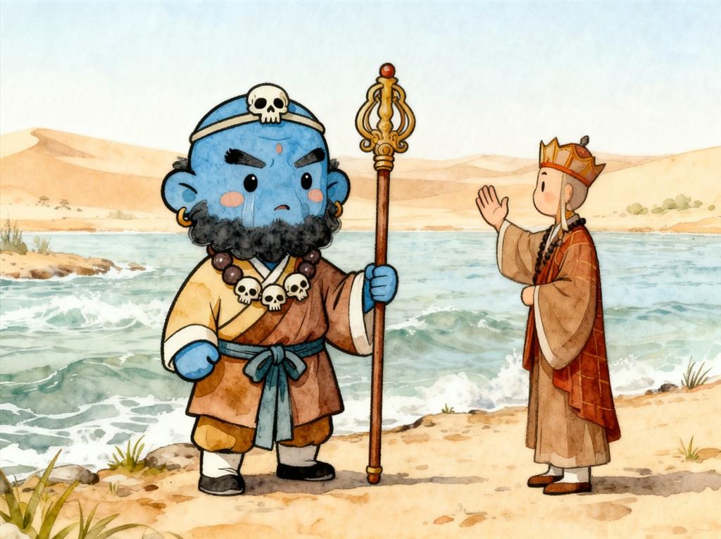 简笔画:西游记沙僧告别唐僧Q版人物 简笔画JPG格式图片素材