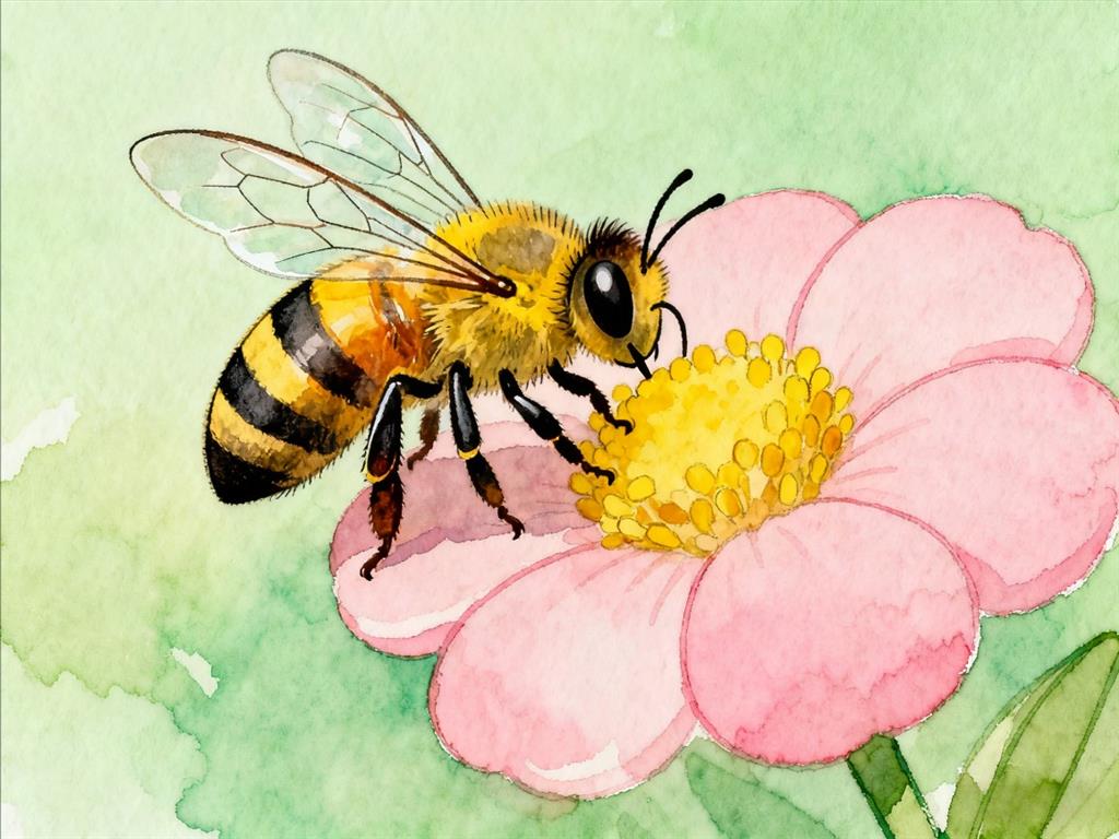 简笔画: 蜜蜂采蜜简笔画 简笔画JPG格式图片素材