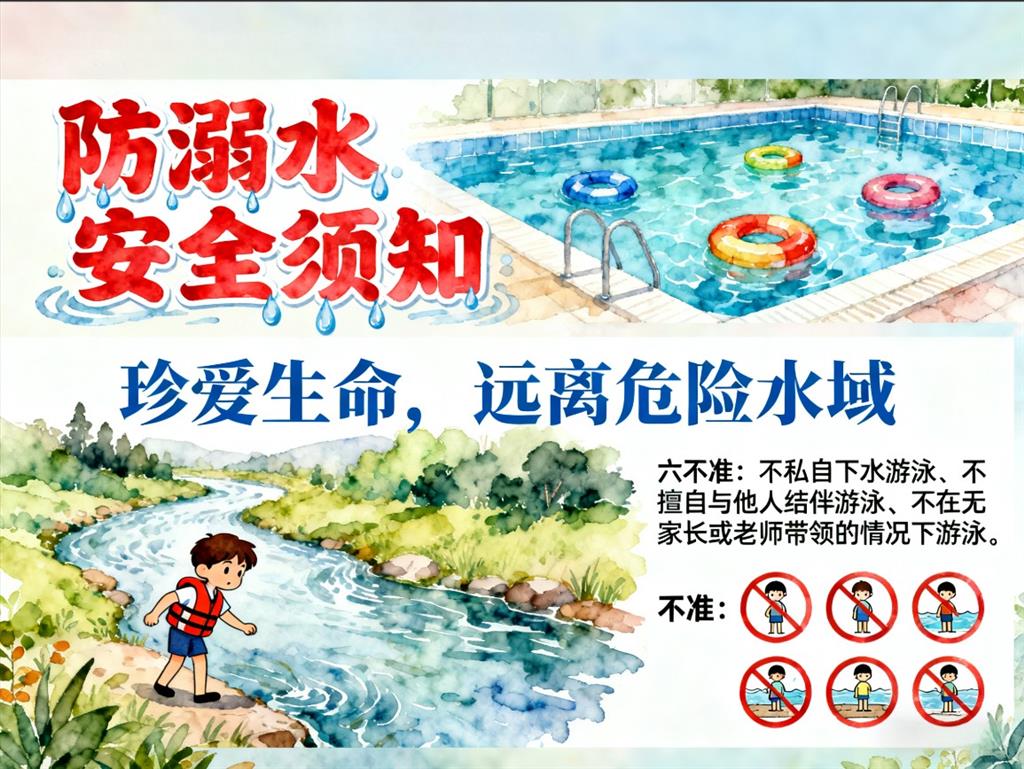 手抄报: 防溺水手抄报图片 手抄报版式设计JPG模板