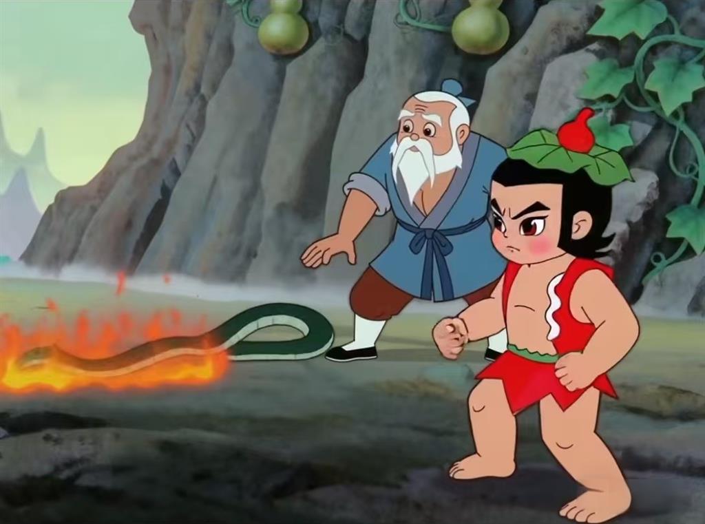 简笔画:葫芦娃火娃火烧蛇精 简笔画JPG格式图片素材