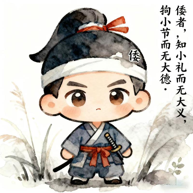 简笔画:倭者，知小礼而无大义，拘小节而无大德· 简笔画JPG格式图片素材