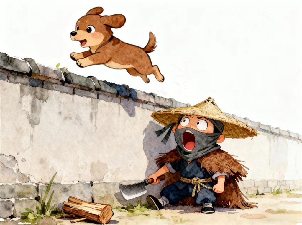 简笔画:狗急跳墙成语故事 简笔画JPG格式图片素材