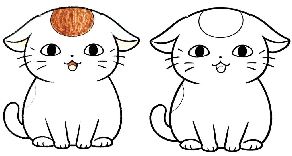 简笔画:儿童简笔画小猫咪 简笔画JPG格式图片素材