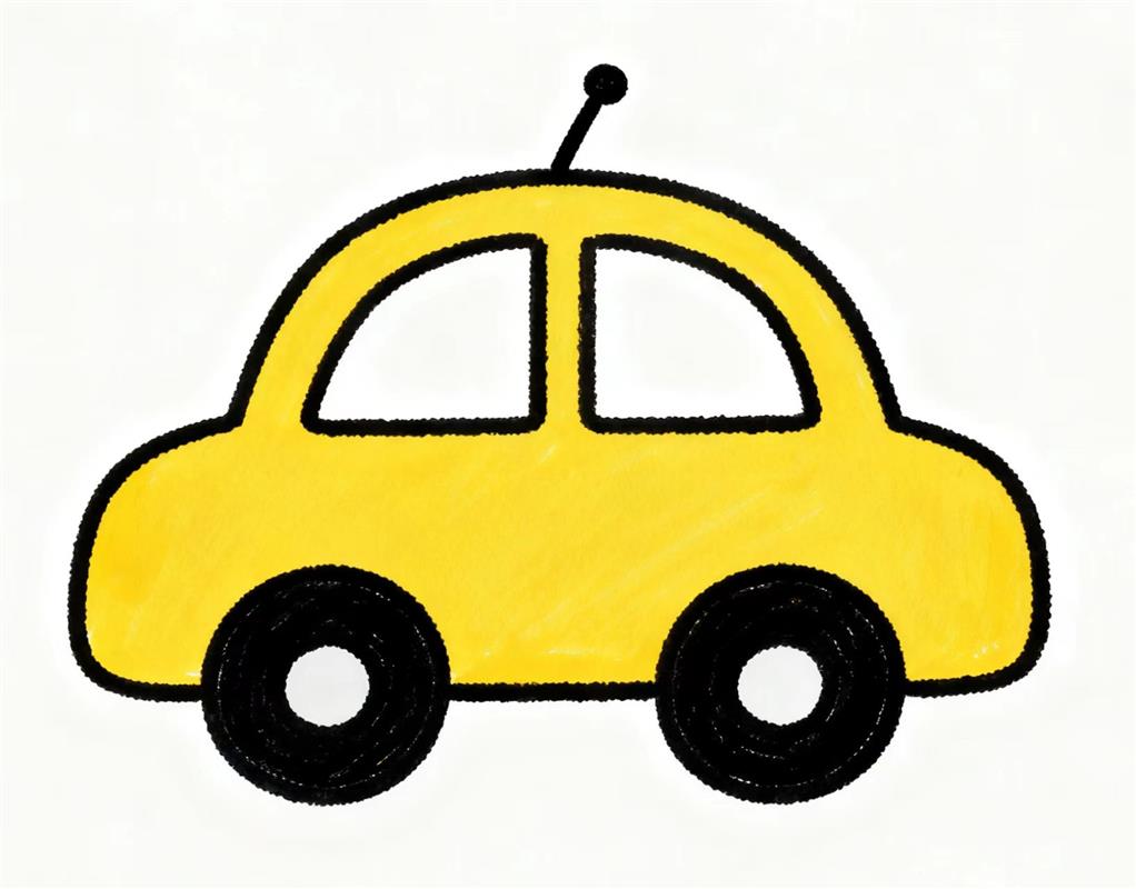 简笔画:儿童小汽车简笔画图片 简笔画JPG格式图片素材