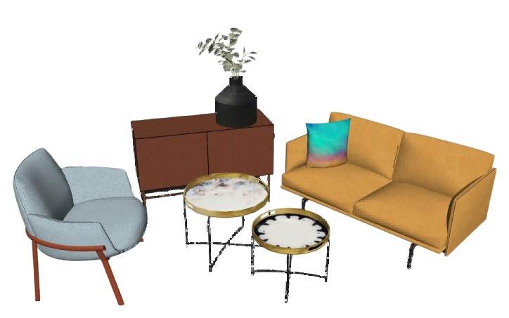 简约沙发茶几SU模型 SU模型免费下载_sketchup模型