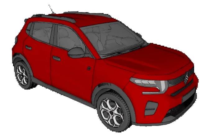 雪铁龙汽车交通工具SU模型 SU模型免费下载_sketchup模型