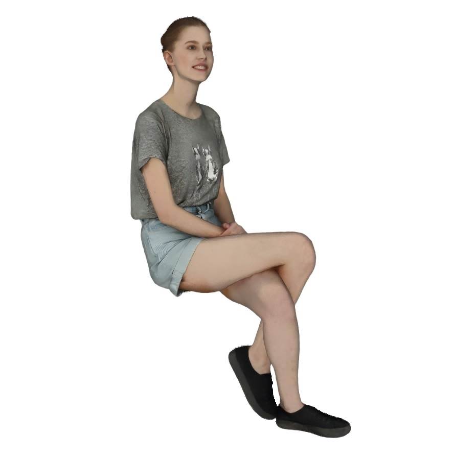 开心坐姿人物SU模型 SU模型免费下载_sketchup模型