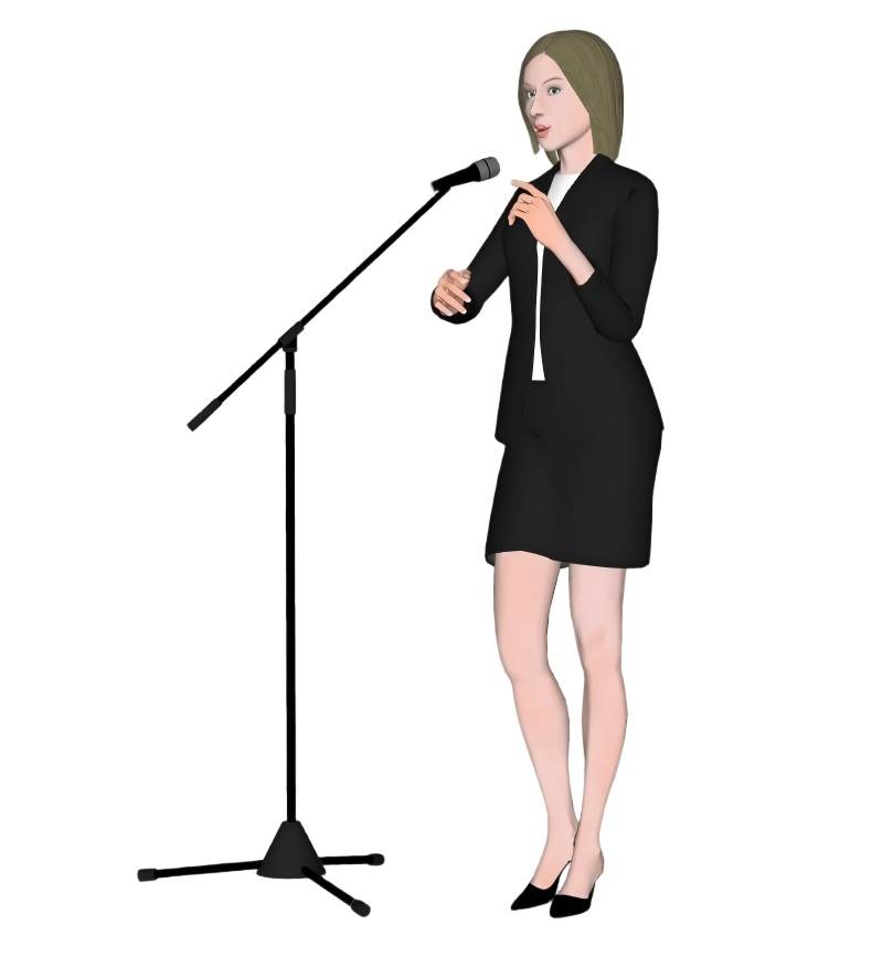 麦克风唱歌女子人物SU模型 SU模型免费下载_sketchup模型
