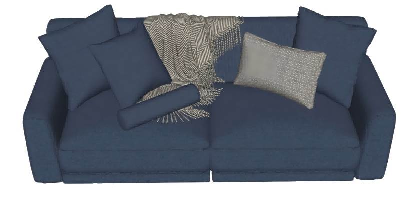 两人座布艺沙发SU模型 SU模型免费下载_sketchup模型