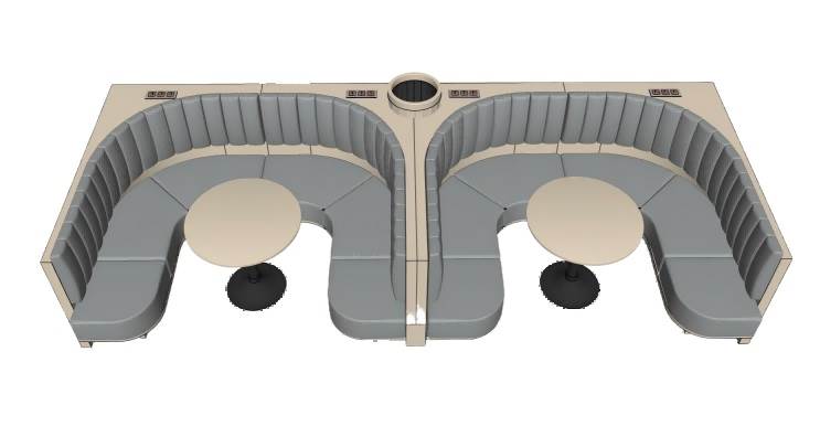 餐饮卡座沙发SU模型 SU模型免费下载_sketchup模型