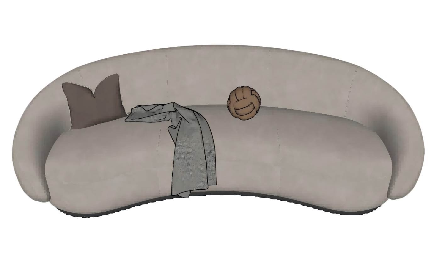 半弧形沙发家具SU模型 SU模型免费下载_sketchup模型