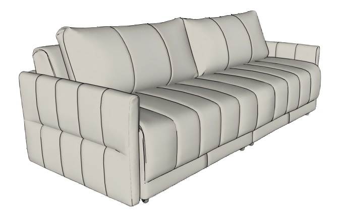 两人坐直沙发家具SU模型 SU模型免费下载_sketchup模型