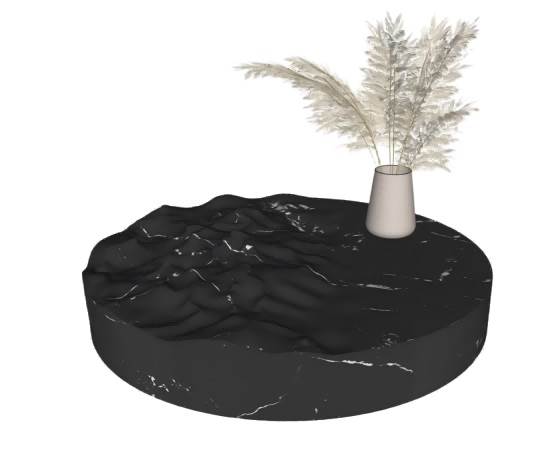 黑色凹凸茶几花瓶SU模型 SU模型免费下载_sketchup模型