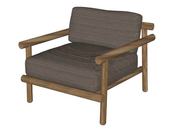 扶手椅子单椅SU下载椅子SU模型 SU模型免费下载_sketchup模型