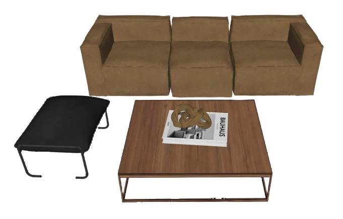 沙发茶几组合SU模型 SU模型免费下载_sketchup模型