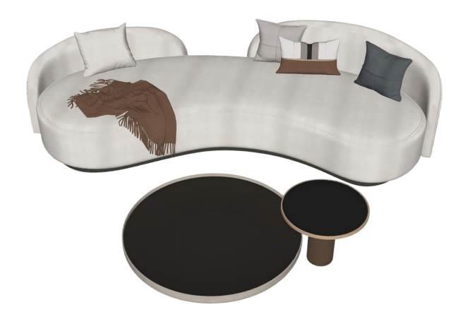 沙发茶几家具组合SU模型 SU模型免费下载_sketchup模型