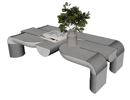 创意茶几花瓶SU模型 SU模型免费下载_sketchup模型