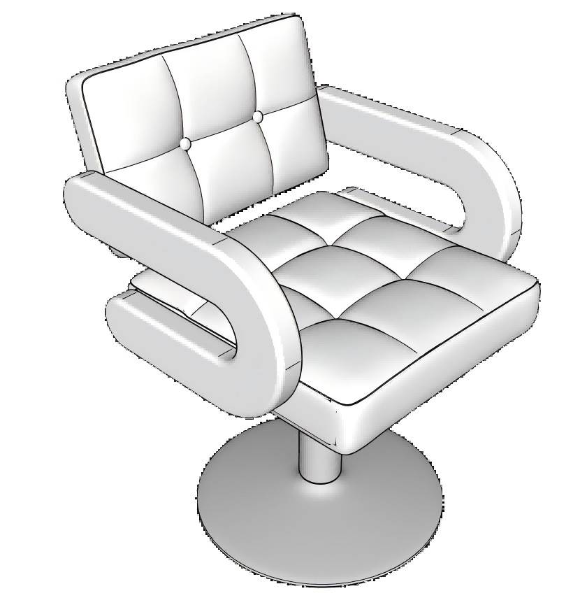 升降椅理发椅子SU模型 SU模型免费下载_sketchup模型