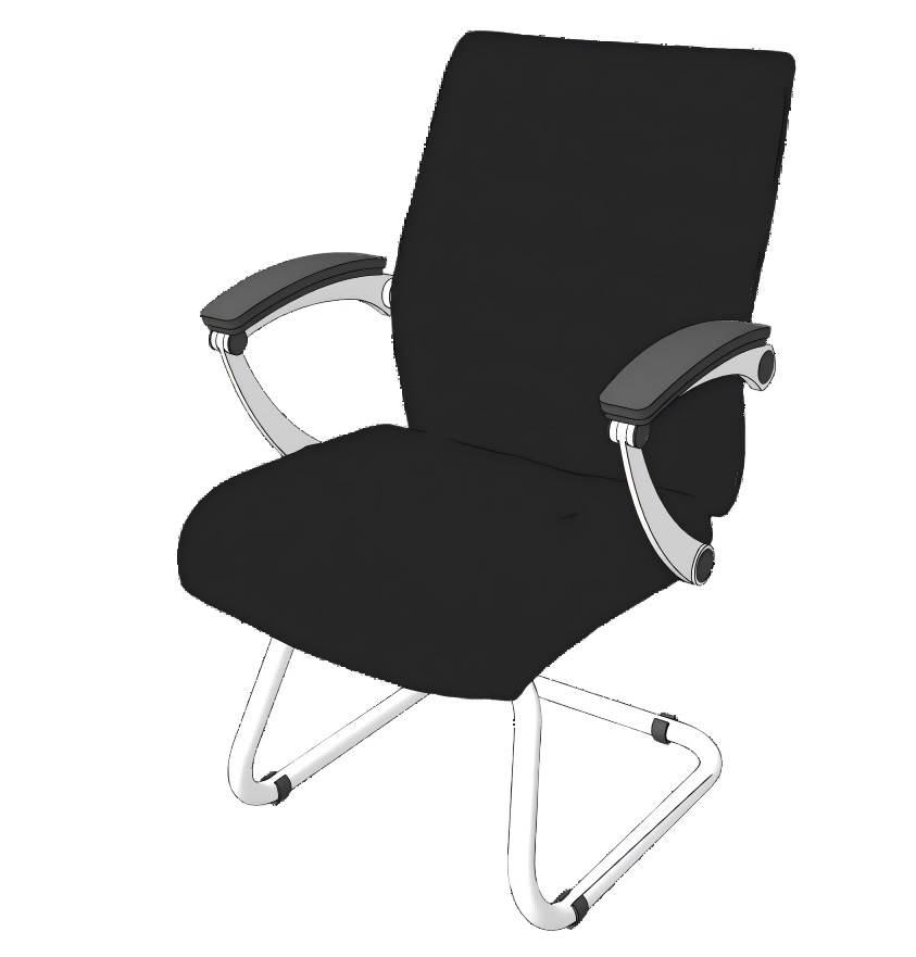 弓形办公椅电脑椅su模型 SU模型免费下载_sketchup模型