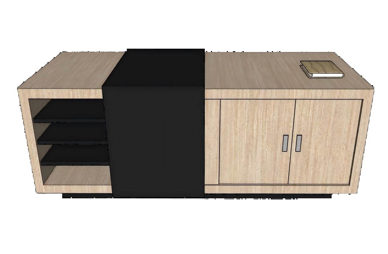 现代简约风格的组合功能柜的SU模型 SU模型免费下载_sketchup模型