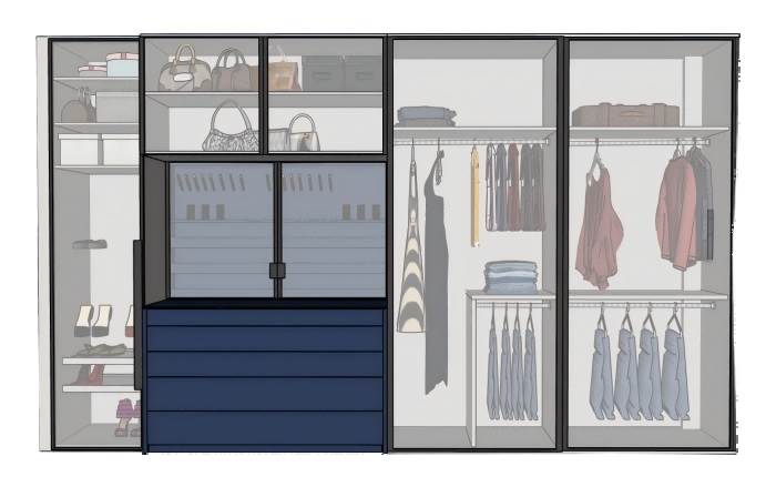 开放式衣帽间衣柜su模型 SU模型免费下载_sketchup模型