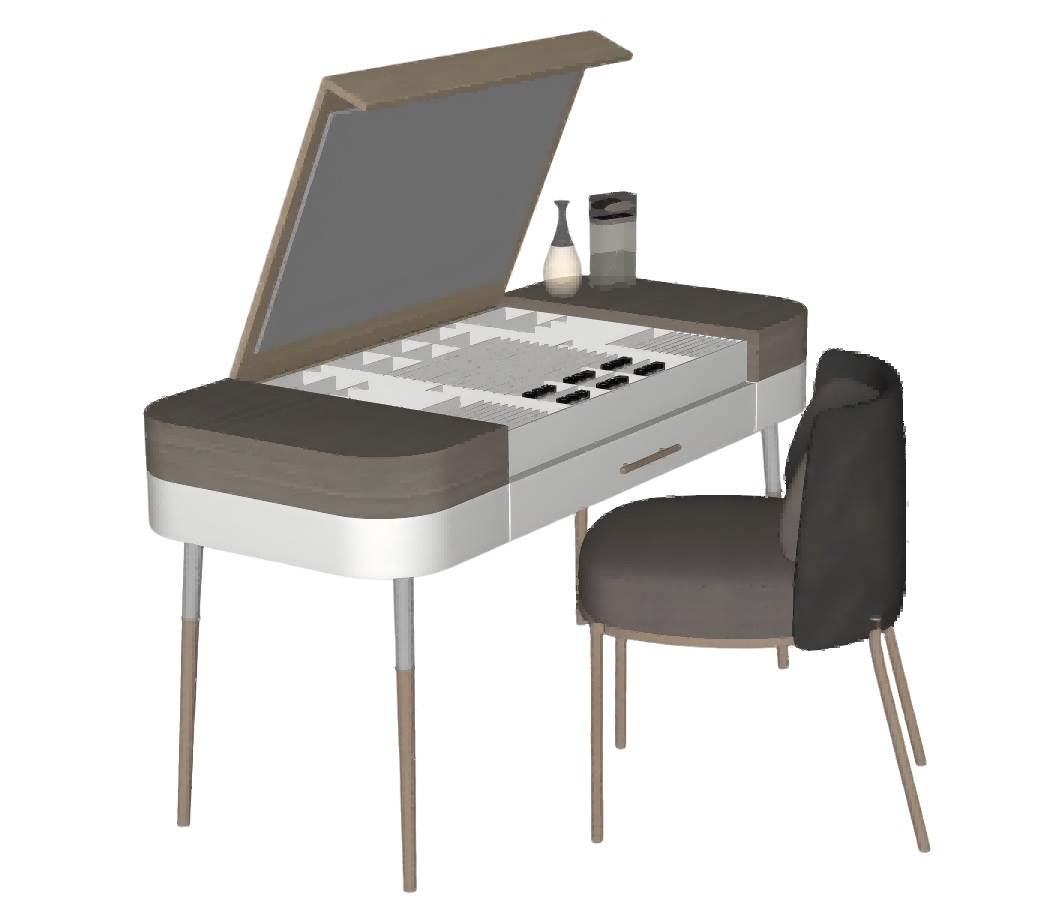多功能梳妆台化妆桌椅子SU模型 SU模型免费下载_sketchup模型
