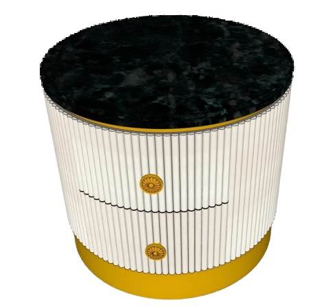 新中式风格圆柱形边柜子边几su模型 SU模型免费下载_sketchup模型