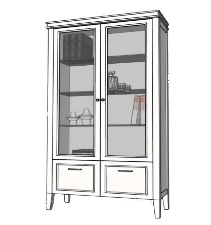 客厅装饰柜玄关展示柜子su模型 SU模型免费下载_sketchup模型