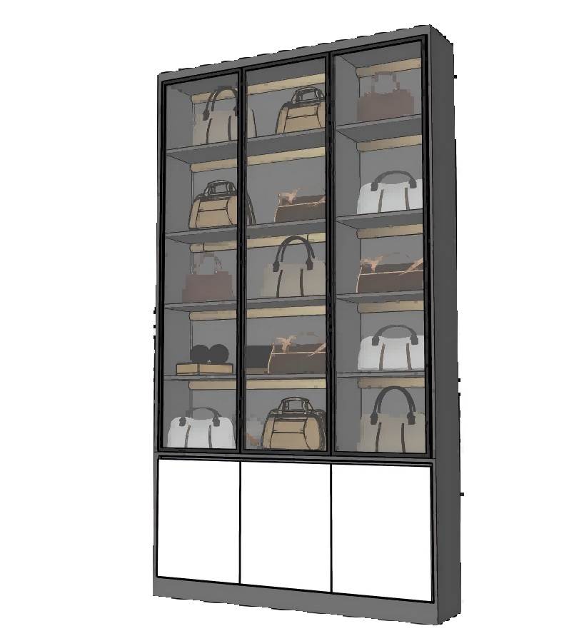 包包收纳柜或陈列储物柜su模型 SU模型免费下载_sketchup模型