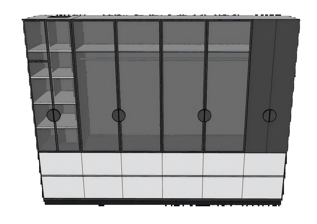 步入式衣柜储物柜子的su模型 SU模型免费下载_sketchup模型