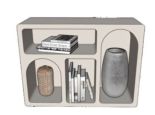 侘寂风置物架su模型 SU模型免费下载_sketchup模型