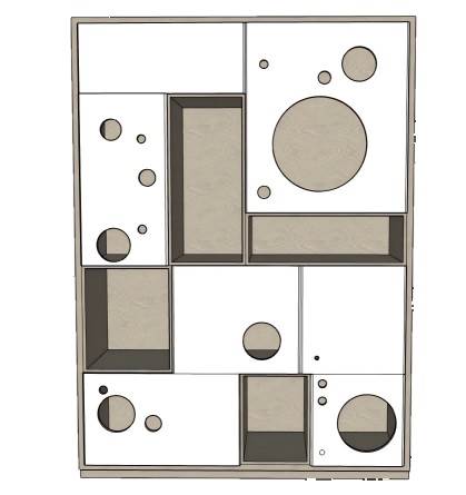 创意方格储物柜子SU模型 SU模型免费下载_sketchup模型