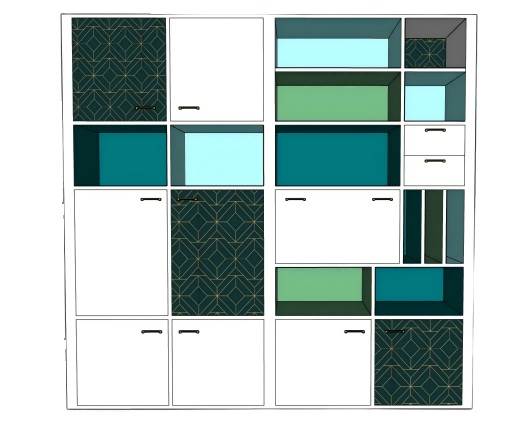 现代风格的模块化组合储物柜su模型 SU模型免费下载_sketchup模型
