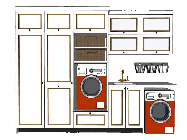 洗衣柜洗衣机组合SU模型 SU模型免费下载_sketchup模型