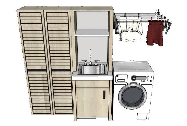 洗衣柜晾衣间su模型 SU模型免费下载_sketchup模型