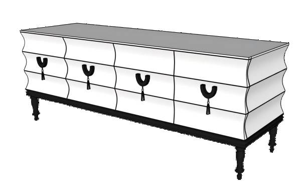 电视柜子边柜家具SU模型 SU模型免费下载_sketchup模型