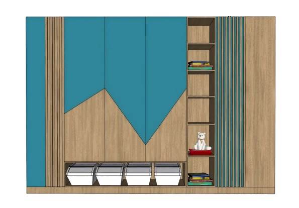 儿童多功能储物柜子su模型 SU模型免费下载_sketchup模型