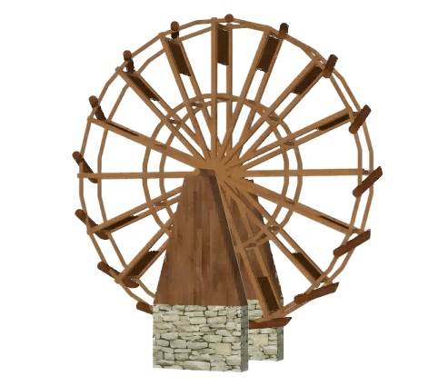 乡村水轮车su模型 SU模型免费下载_sketchup模型