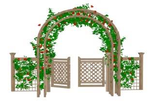 乡村花园门篱笆门蔓藤植物su模型 SU模型免费下载_sketchup模型