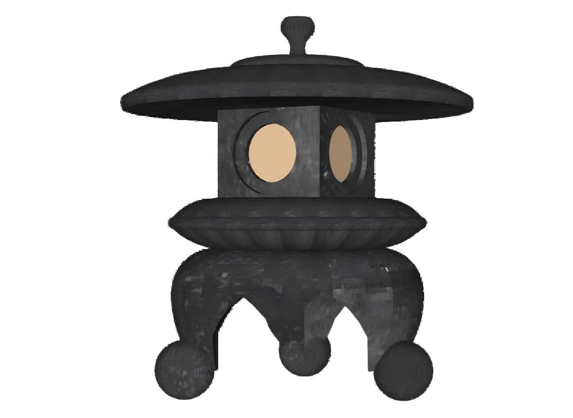 日式风格石灯笼草坪灯景观su模型 SU模型免费下载_sketchup模型