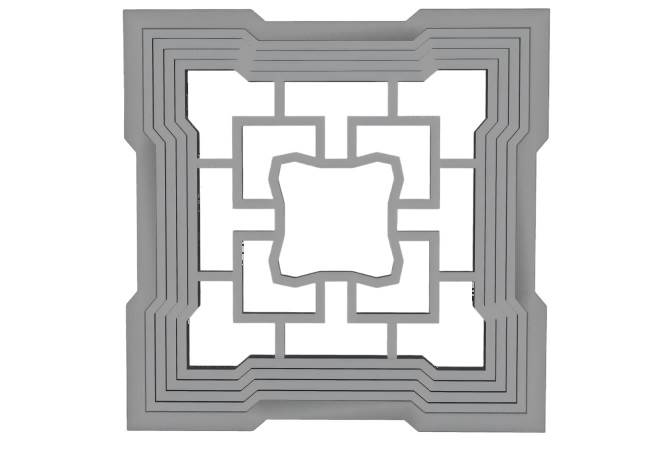 中式花窗方形图案su模型 SU模型免费下载_sketchup模型